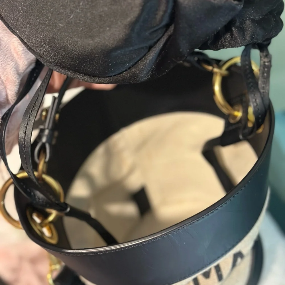 Balmain Black and Tan Bucket Shoulder Bag - Picture 6 of 7